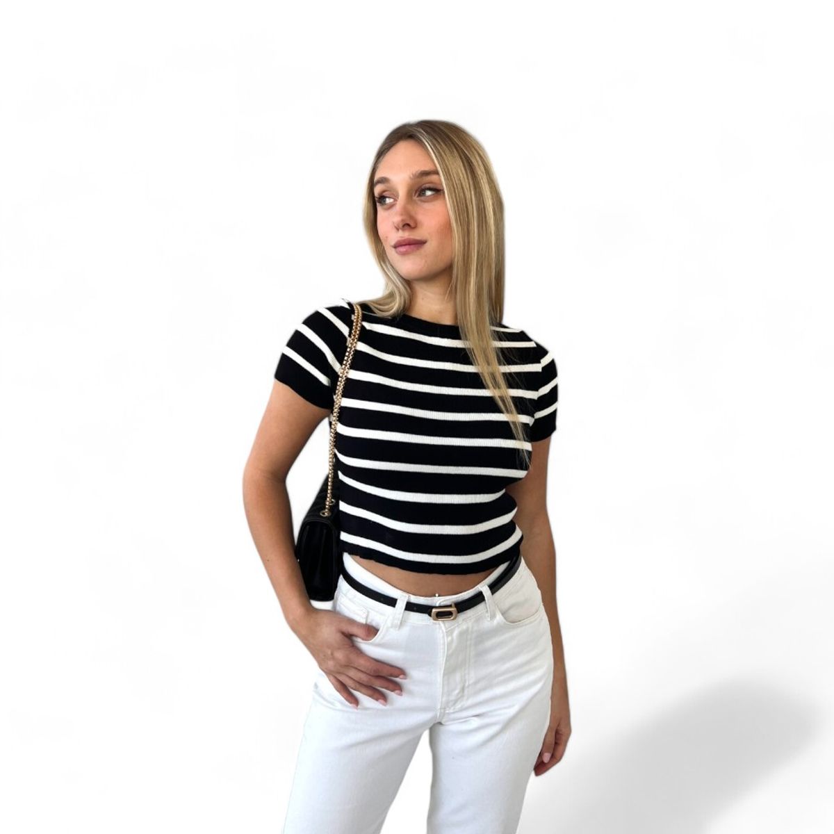 GENERICO - Polo Mujer Hilo Cuello Rendondo Gui359-18 Color Negro