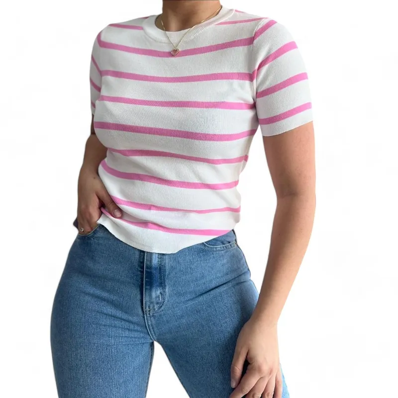 GENERICO - Polo Mujer Hilo Cuello Rendondo Gui359-18 Color Rosado