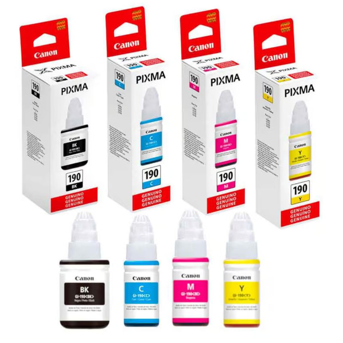 CANON - Kit Tinta Canon 190 Cyan Magenta Amarillo Negro