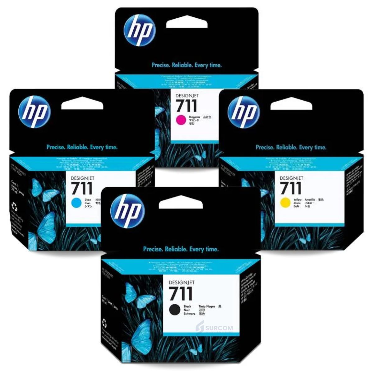 HP - Kit Tinta HP 711 Cyan Magenta Amarillo Negro