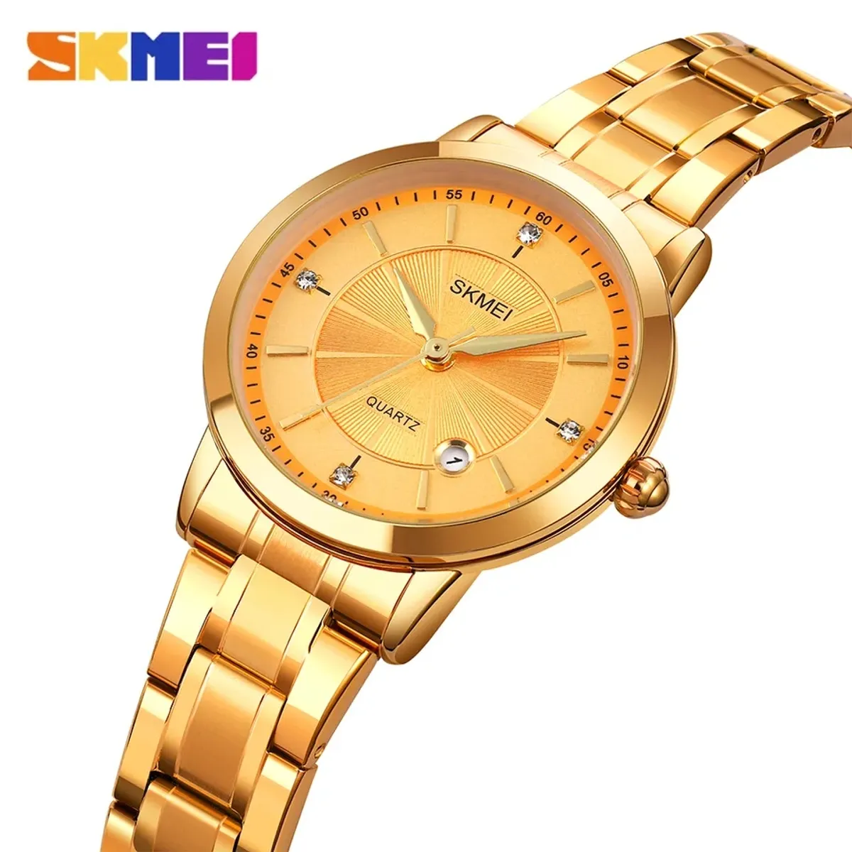 SKMEI - RELOJ SKMEI 1819 DORADO CORREA ACERO PARA MUJER_.