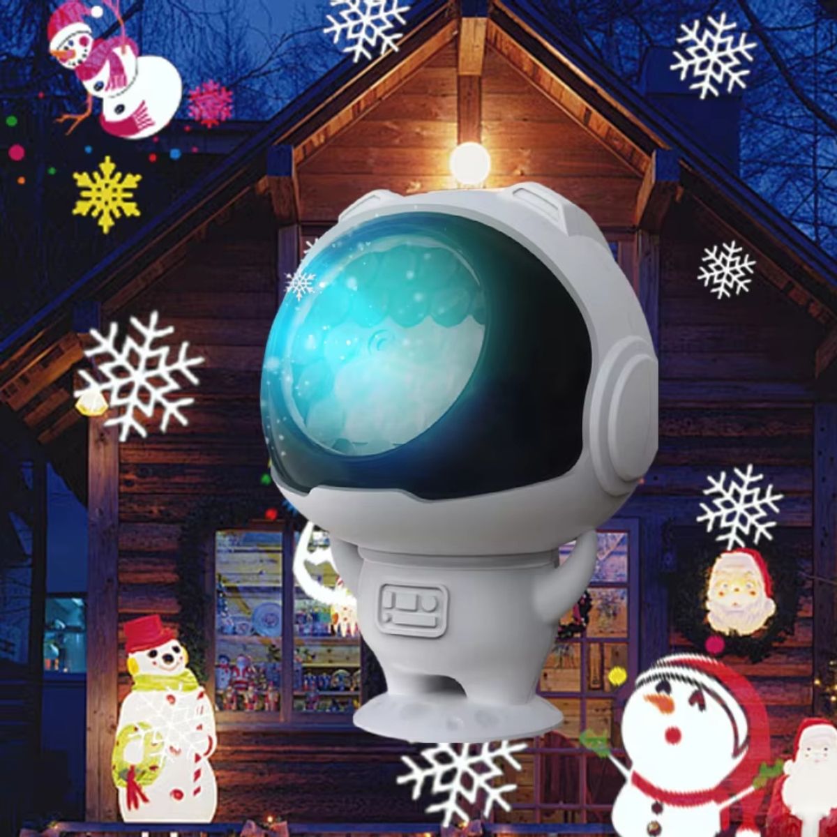 GENERICO - Astronauta Proyector Navideño Luces 16 Imagen Etapa Iluminación