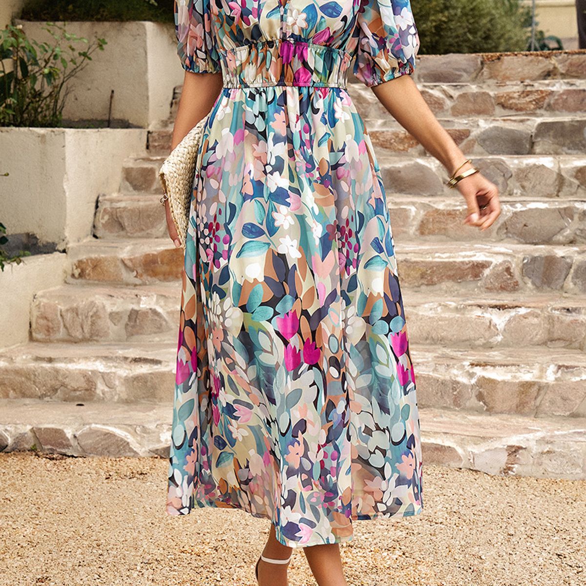 BLWOENS - Vestido Midi Blwoens Para Mujer Con Diseño Floral