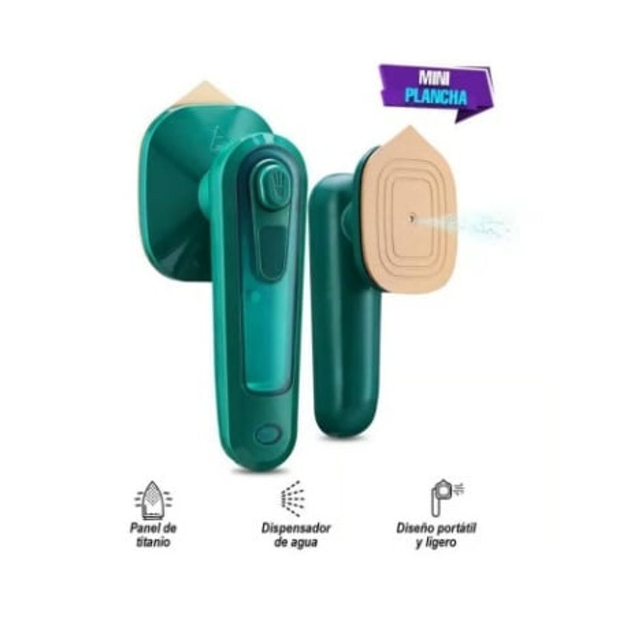 GENERICO - Mini Plancha a Vapor Vertical Verde