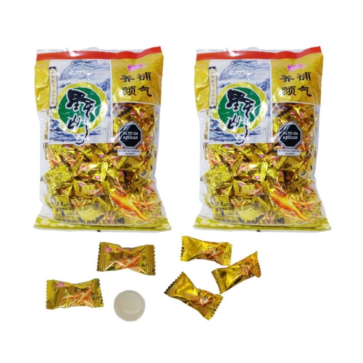 GENERICO - Pack 2u Bolsa 320gr Caramelos Duro De Gingseng Mentol