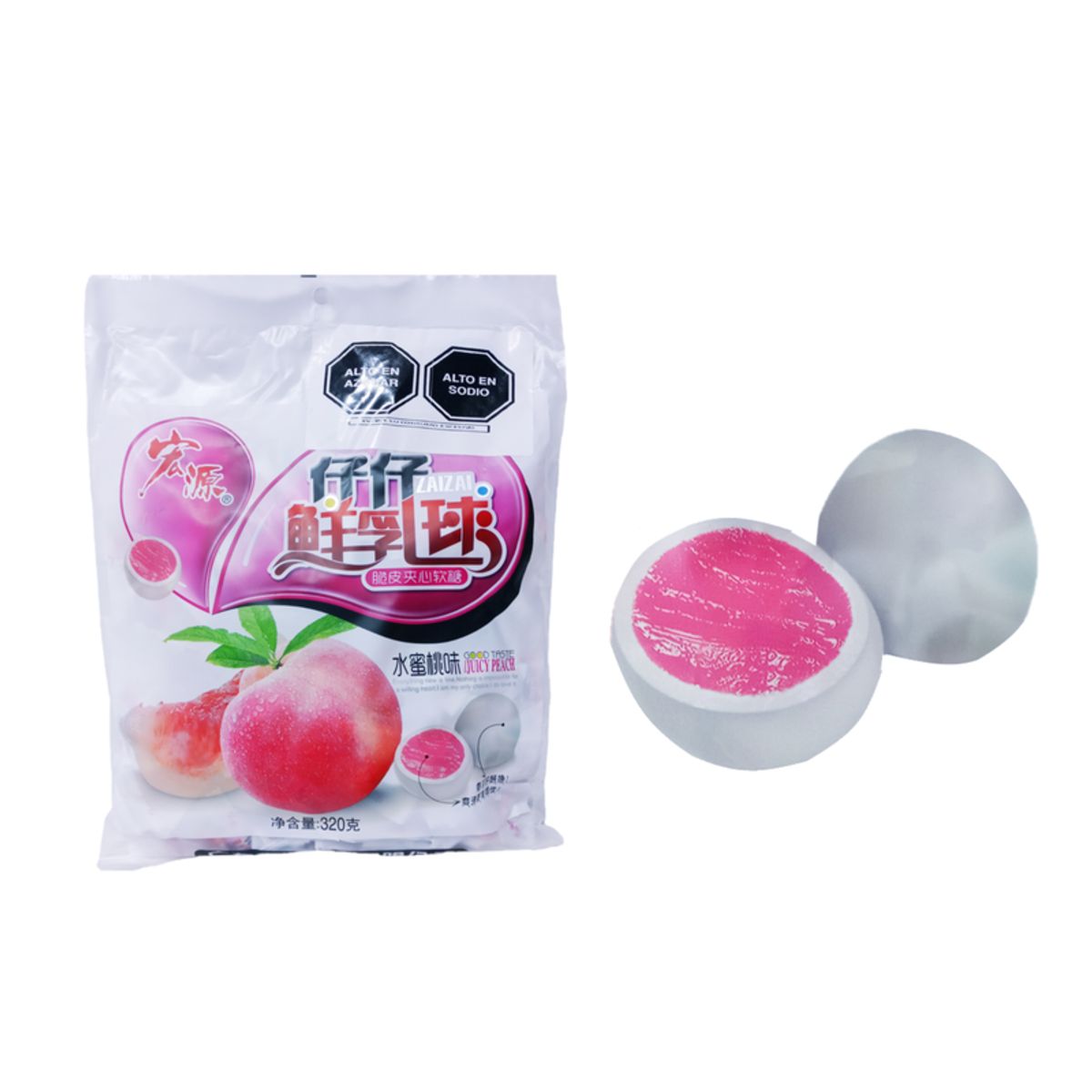 GENERICO - Caramelos Cremoso De Leche Relleno Durazno 320gr Zai Zai