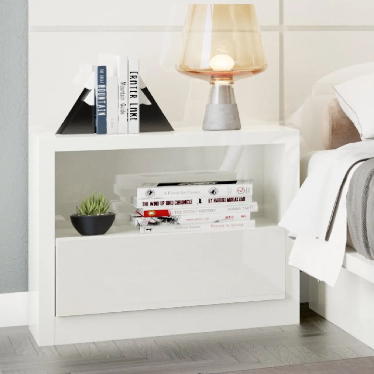 NACION MUEBLES - VELADOR NACION MUEBLES ARTHUR COLOR BLANCO NM