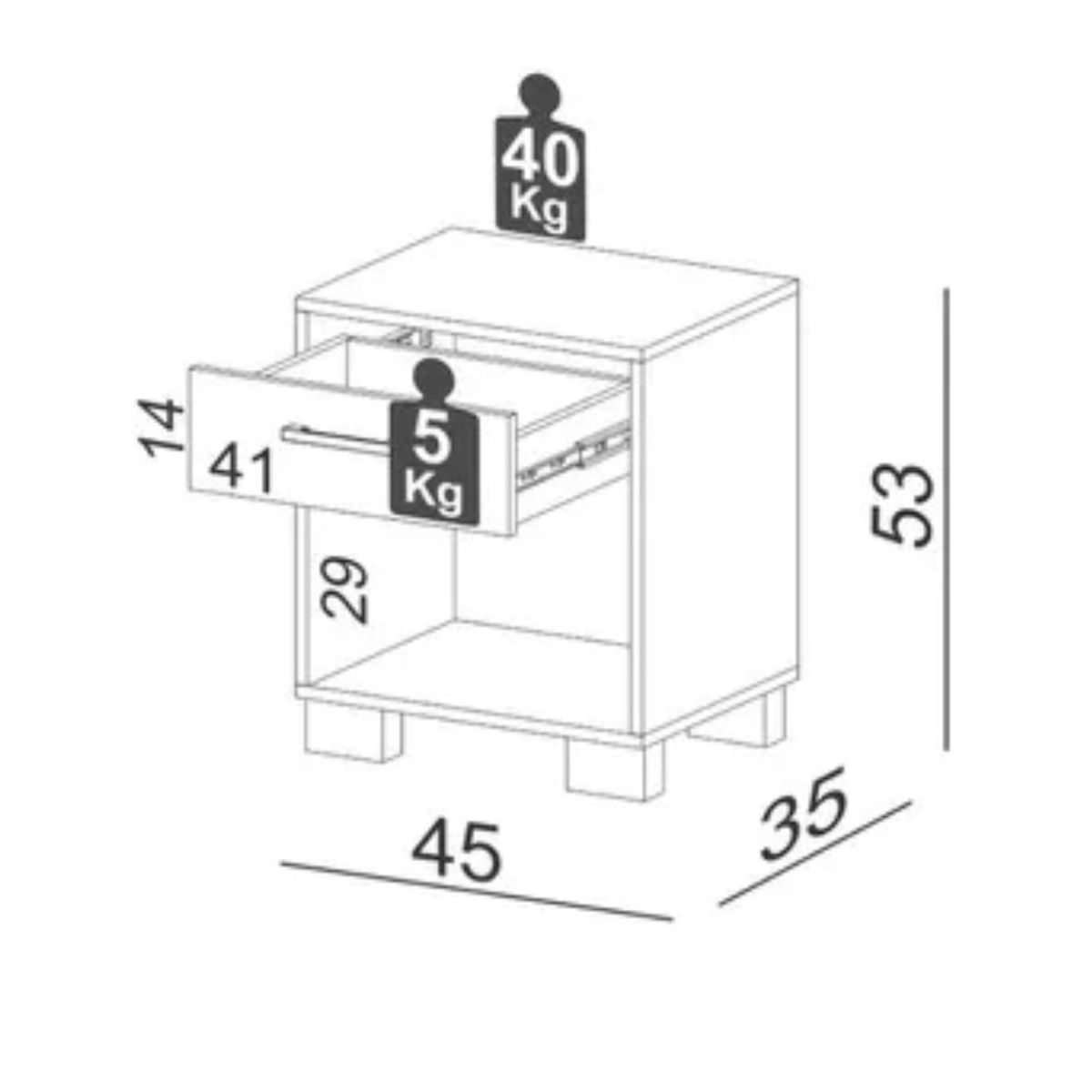 NACION MUEBLES - VELADOR NACION MUEBLES GAEL COLOR PANELA NM