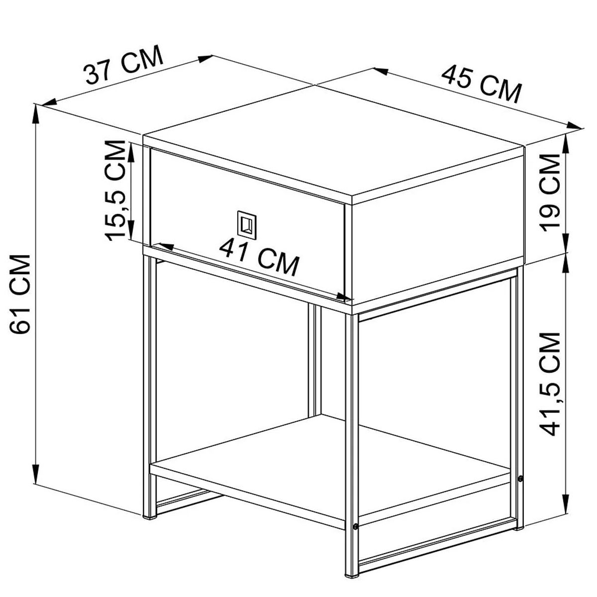NACION MUEBLES - VELADOR NACION MUEBLES ELENA COLOR MIEL NM