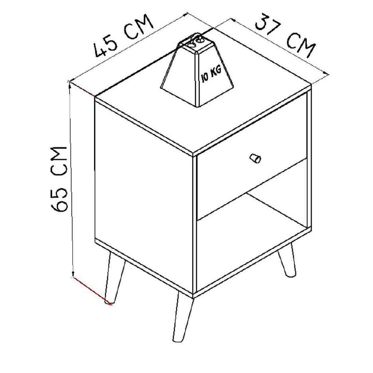 NACION MUEBLES - VELADOR NACION MUEBLES LAURA COLOR BLANCO NM