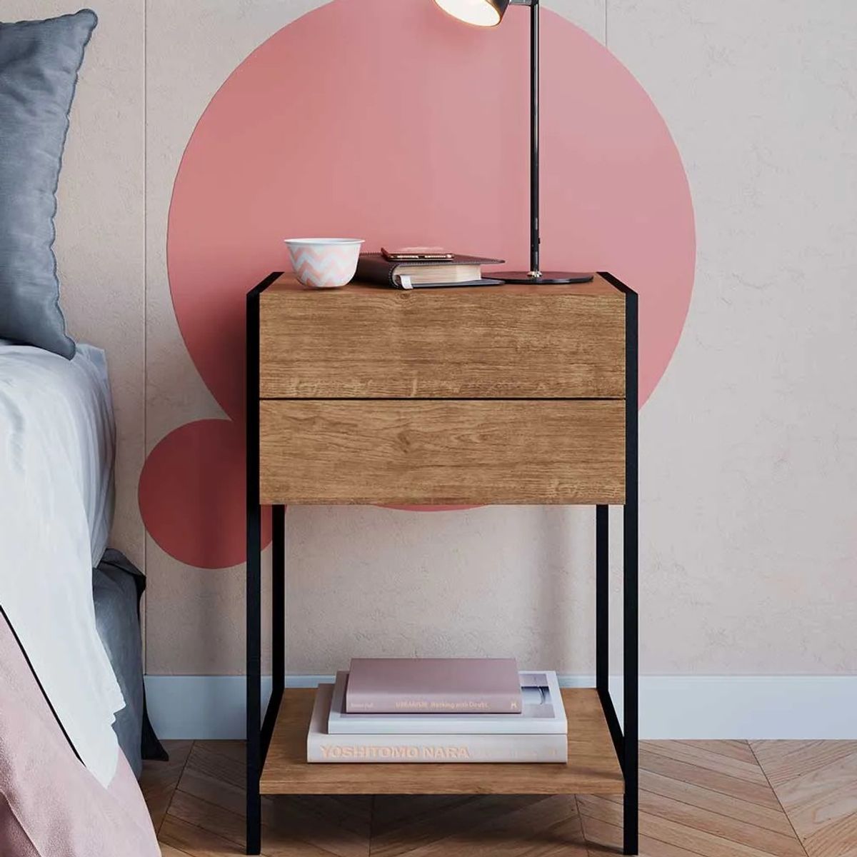 NACION MUEBLES - VELADOR NACION MUEBLES JOHN COLOR MIEL NM