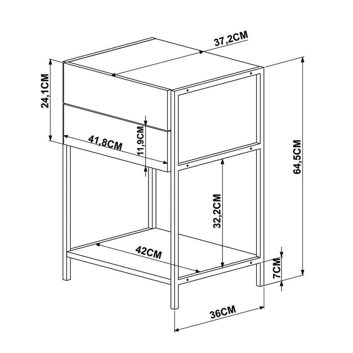 NACION MUEBLES - VELADOR NACION MUEBLES JOHN COLOR MIEL NM