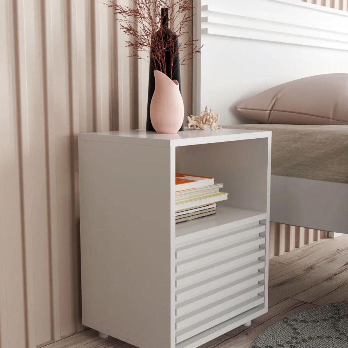 NACION MUEBLES - VELADOR NACION MUEBLES CLARA COLOR BLANCO NM