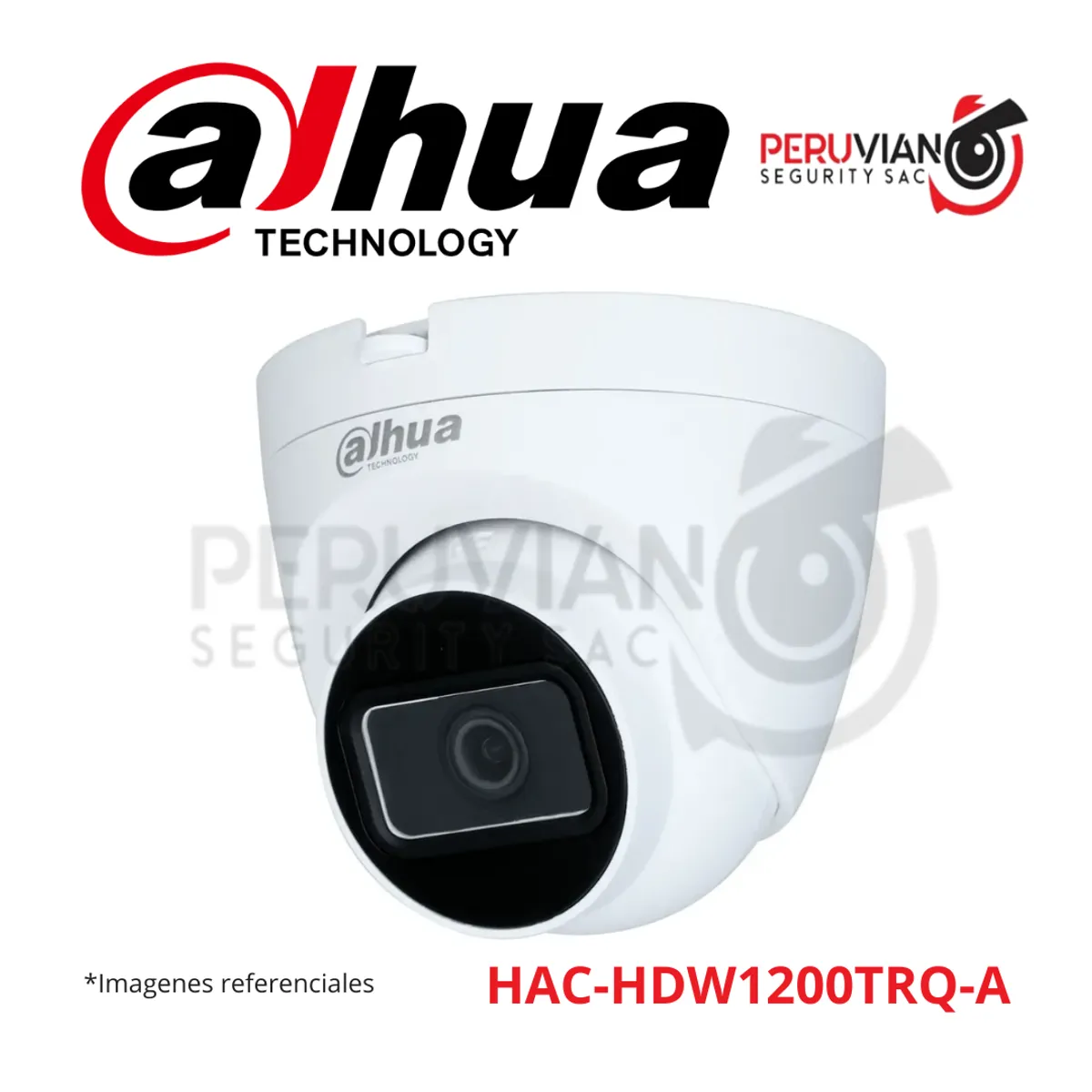 DAHUA - Cámara Domo de foco fijo HDCVI IR de 2 MP  HAC-HDW1200TRQ-A