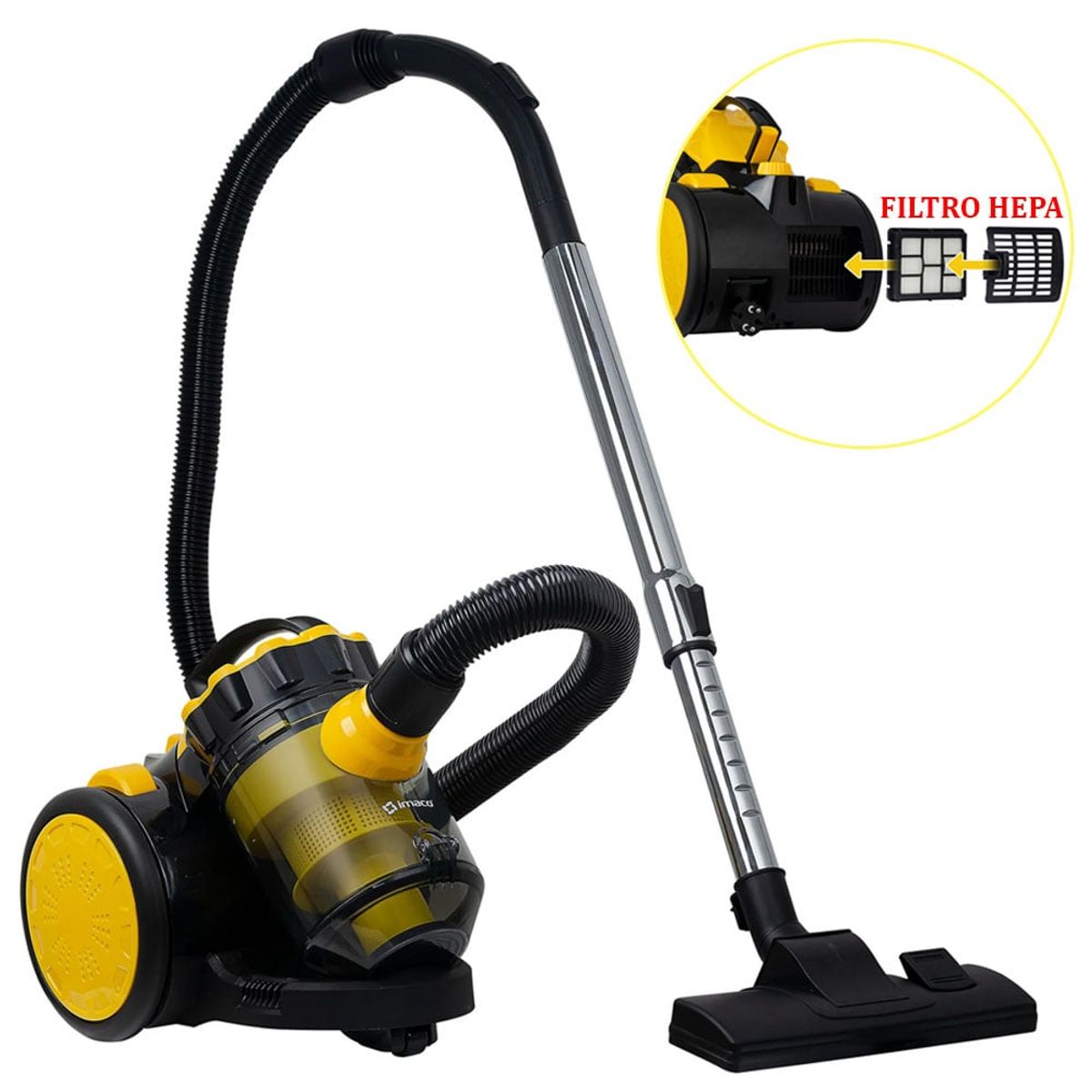 IMACO - Aspiradora de Arrastre IA1522 Filtro Hepa 1000W