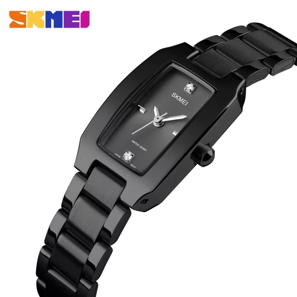 SKMEI - RELOJ SKMEI 1400 NEGRO CORREA ACERO PARA MUJER_.