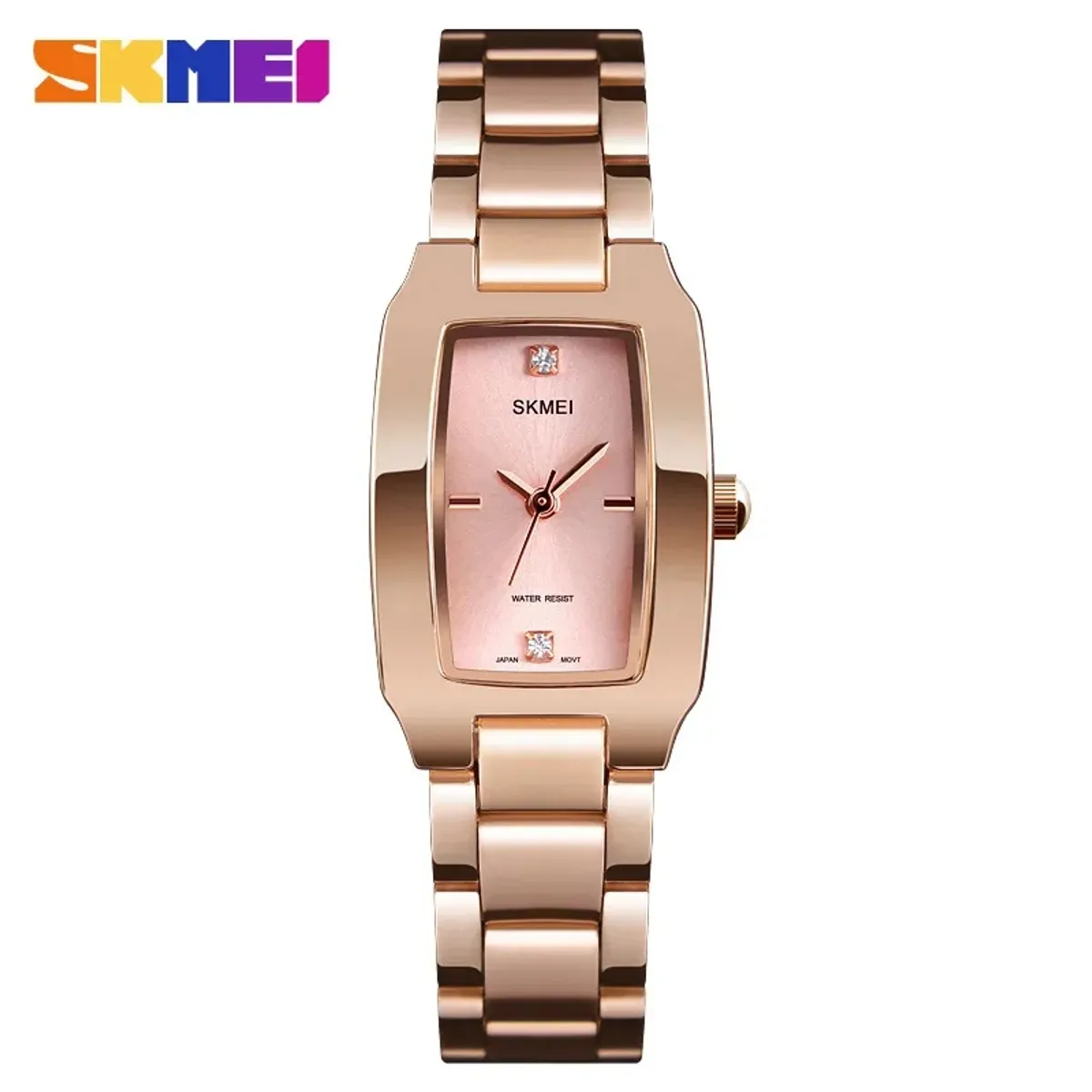 SKMEI - RELOJ SKMEI 1400 ORO ROSA CORREA ACERO PARA MUJER_.