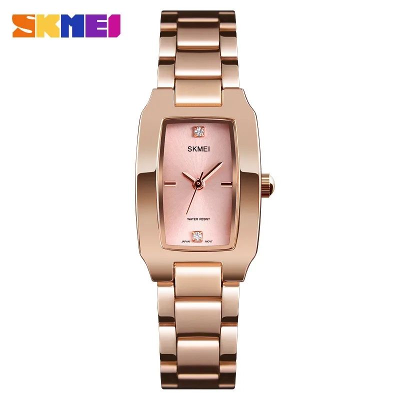 SKMEI - RELOJ SKMEI 1400 ORO ROSA CORREA ACERO PARA MUJER_.