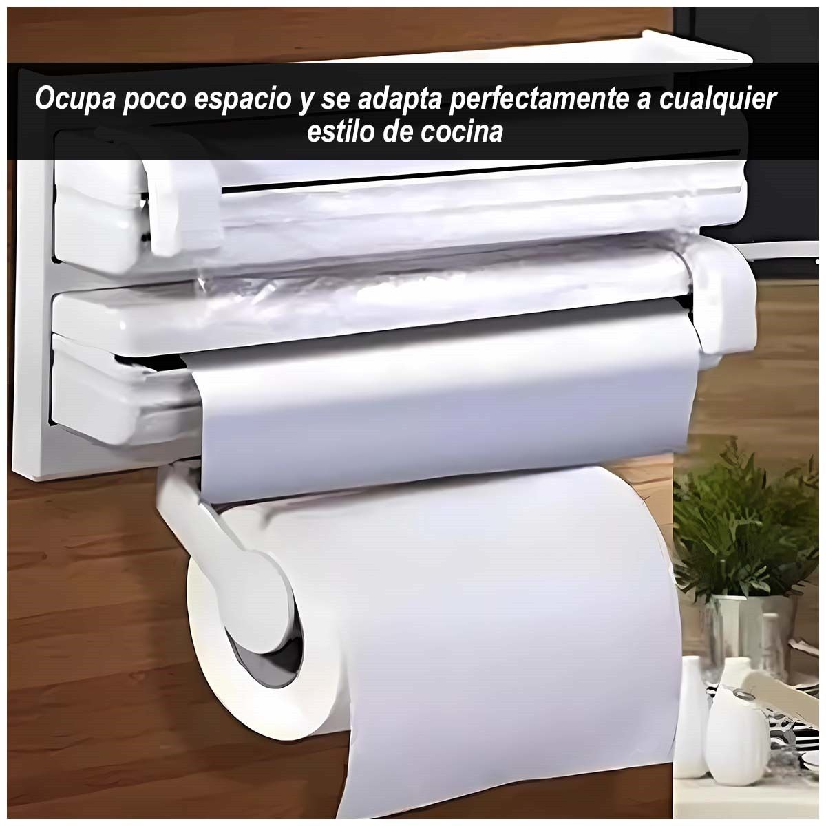 GENERICO - Porta Papel Organizador Triple Rollo para Pared