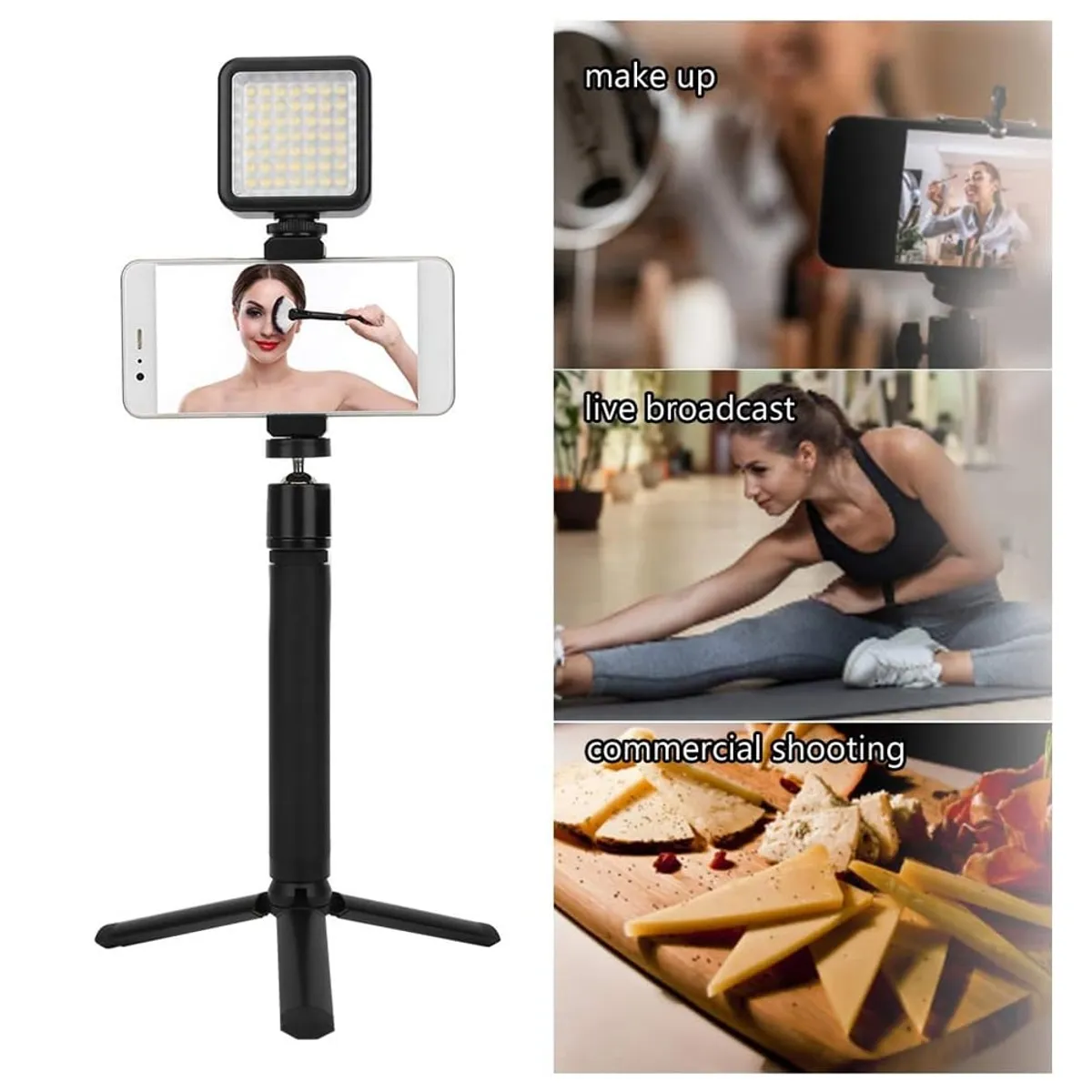 GENERICO - Kit de Grabación Estabilizador de Teléfono Micrófono Luz AY-49T