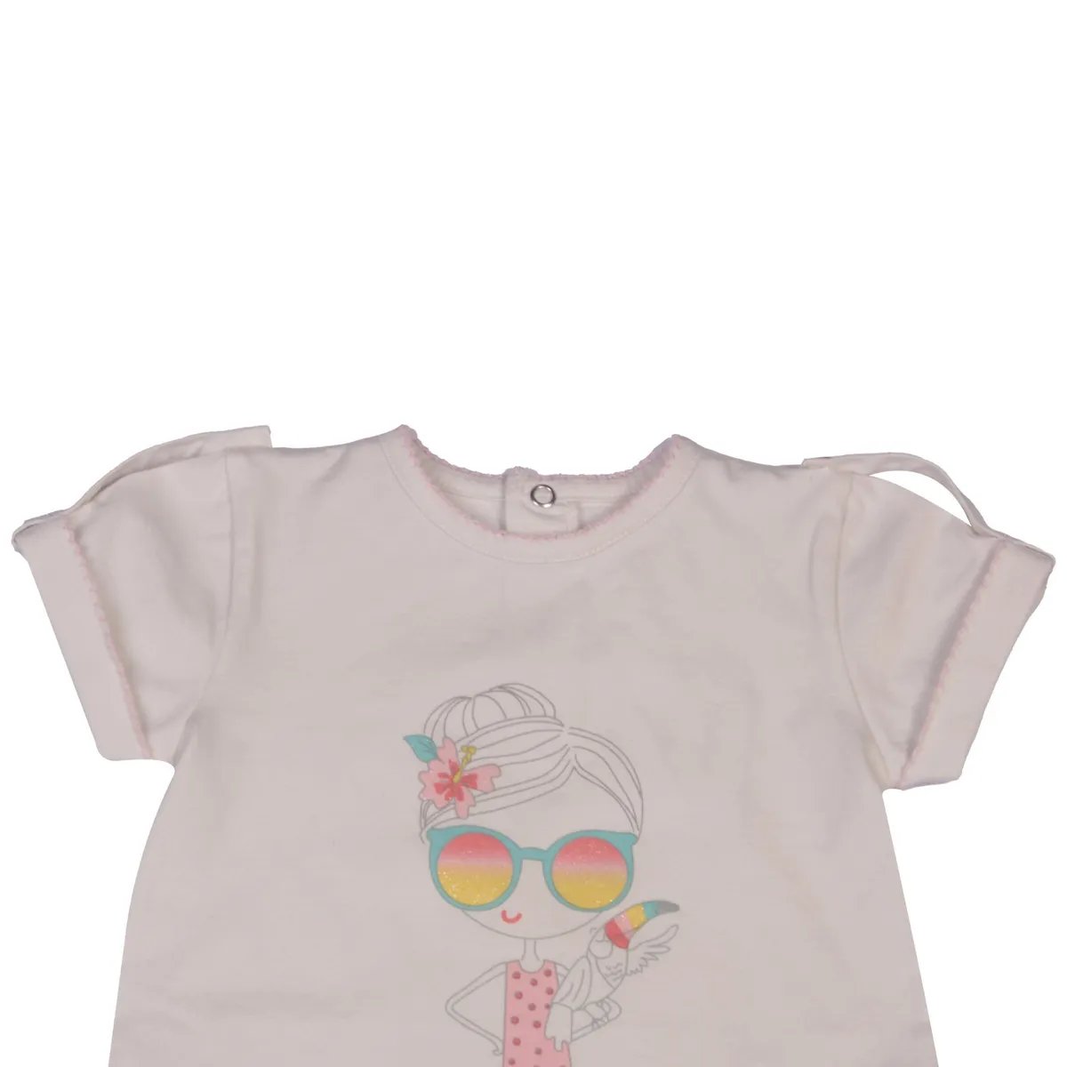 PILLIN - Conjunto Short Mezclilla + Polera Bebé Niña PVW743 PILLIN