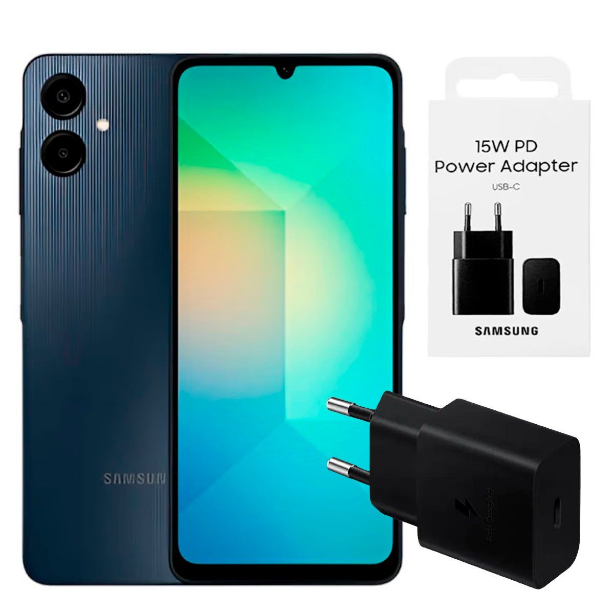 SAMSUNG - Samsung Galaxy A06 4GB RAM 128GB Negro + Adaptador 15W