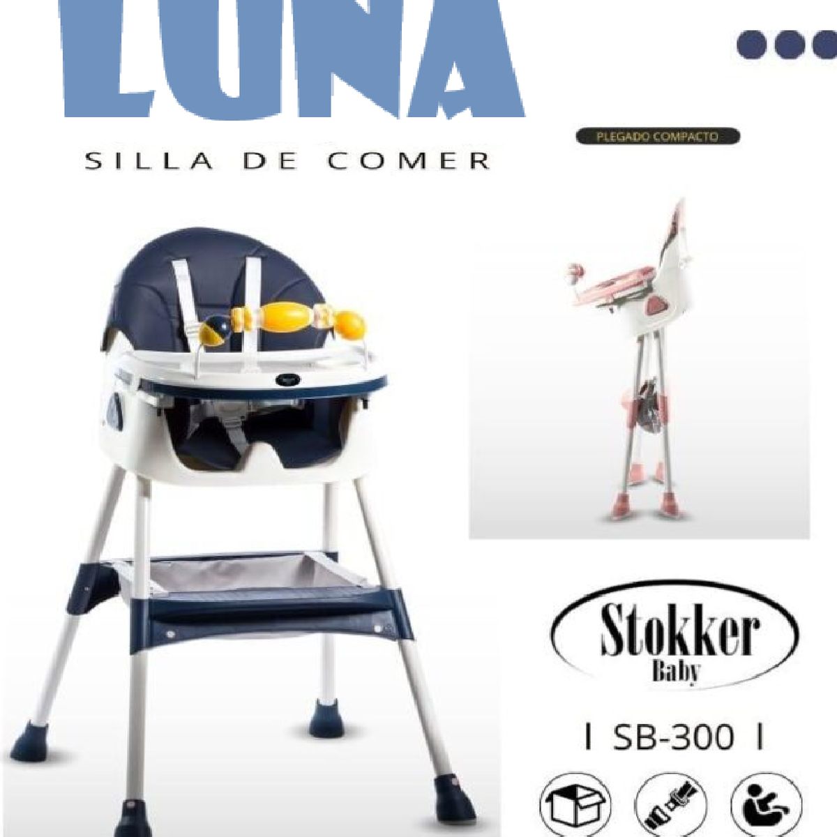 STOKKER BABY - SILLA DE COMER BEBE  LUNA STOKKER - AZUL