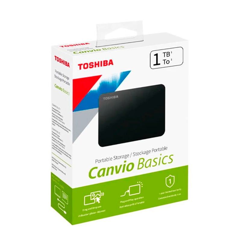 TOSHIBA - DISCO DURO TOSHIBA 1TB EXTERNO CANVIO BASIC 3.0
