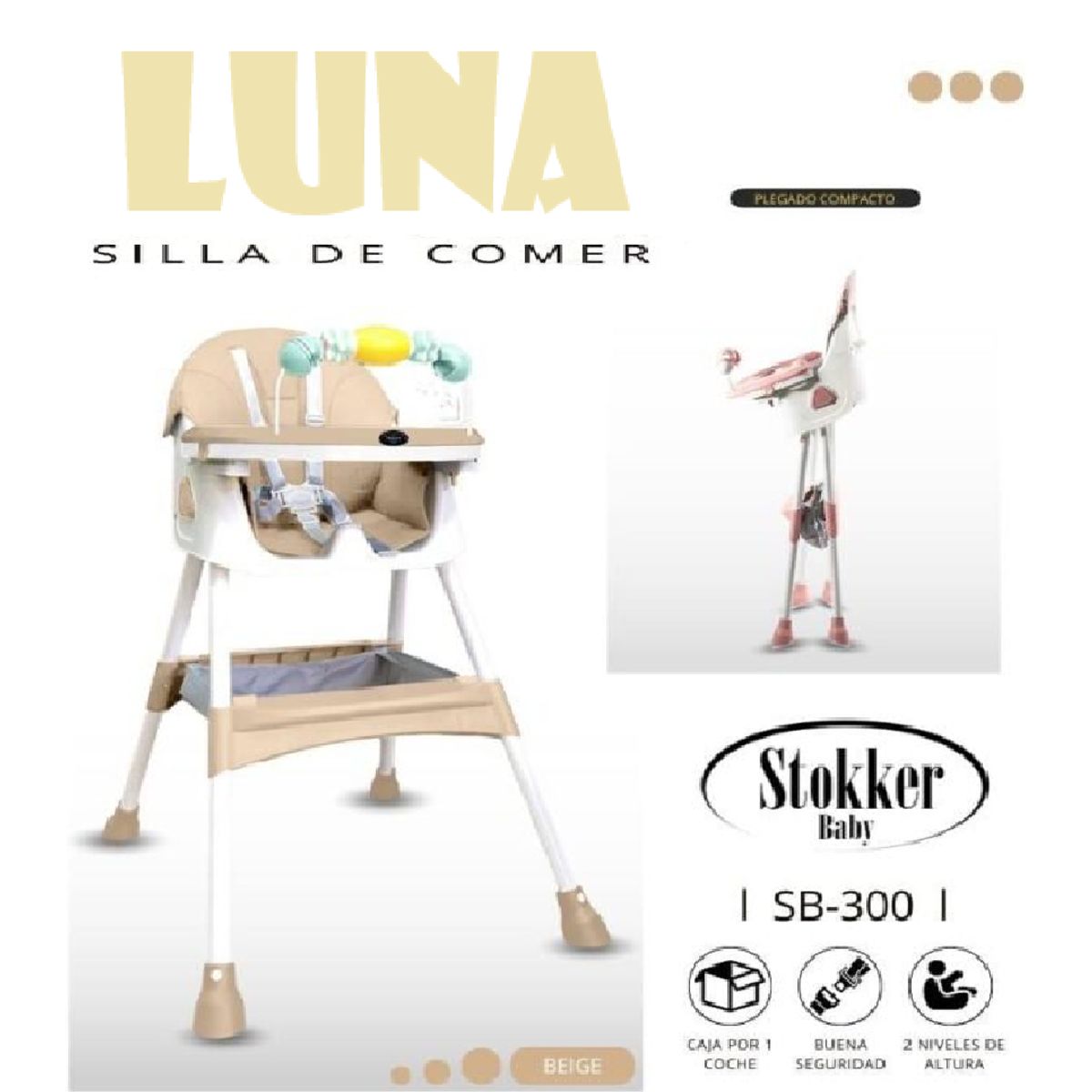 STOKKER BABY - SILLA DE COMER BEBE  LUNA STOKKER - BEIGE