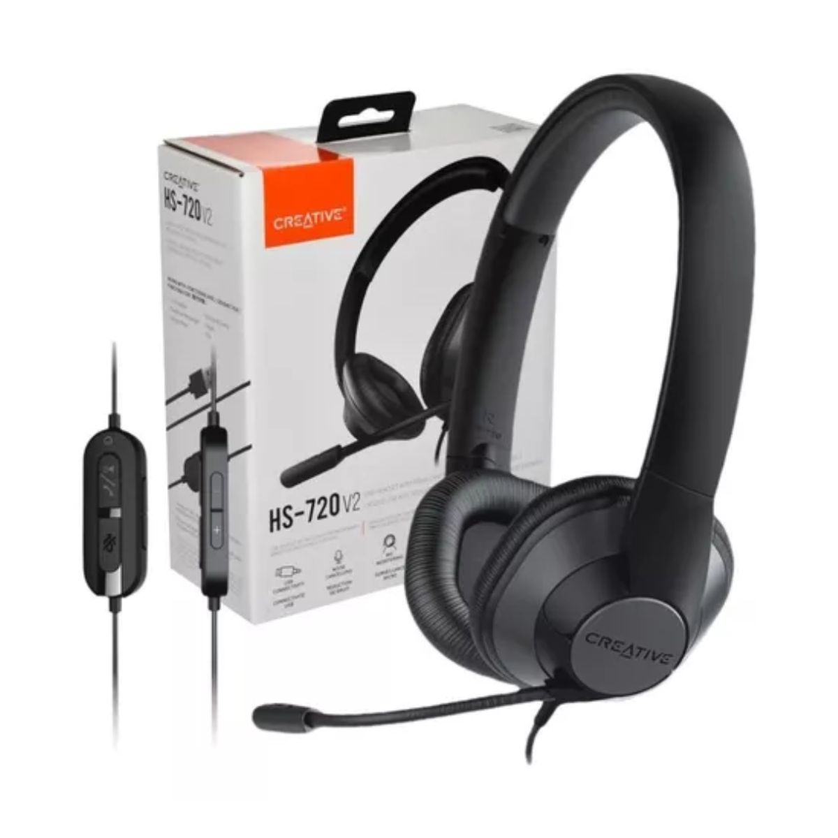 CREATIVE - AUDIFONO CON MICROFONO CREATIVE HS-720 V2 NOISE-CANCELLING CON CABLE