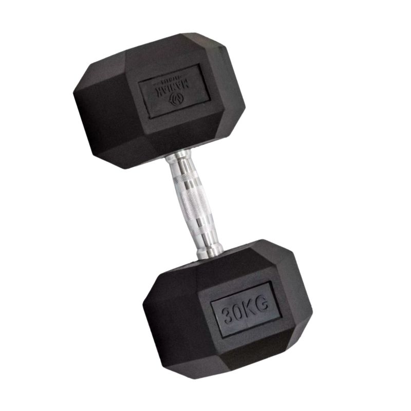 GENERICO - MANCUERNAS HEXAGONAL DE CAUCHO 30kg MEDIO PAR