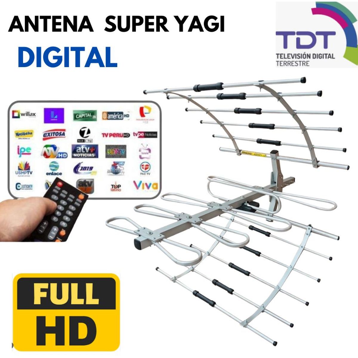 GENERICO - Antena profesional de largo alcance modelo Super Yagi Circular