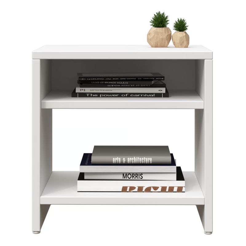 MUEBLES MACRUMO - Velador moderno multiuso- Color Blanco