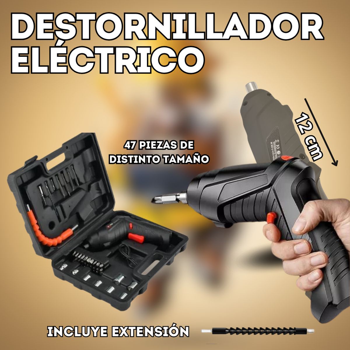 PERU IMPORTACIONES - Mini Taladro Portátil con Maleta y 47 accesorios