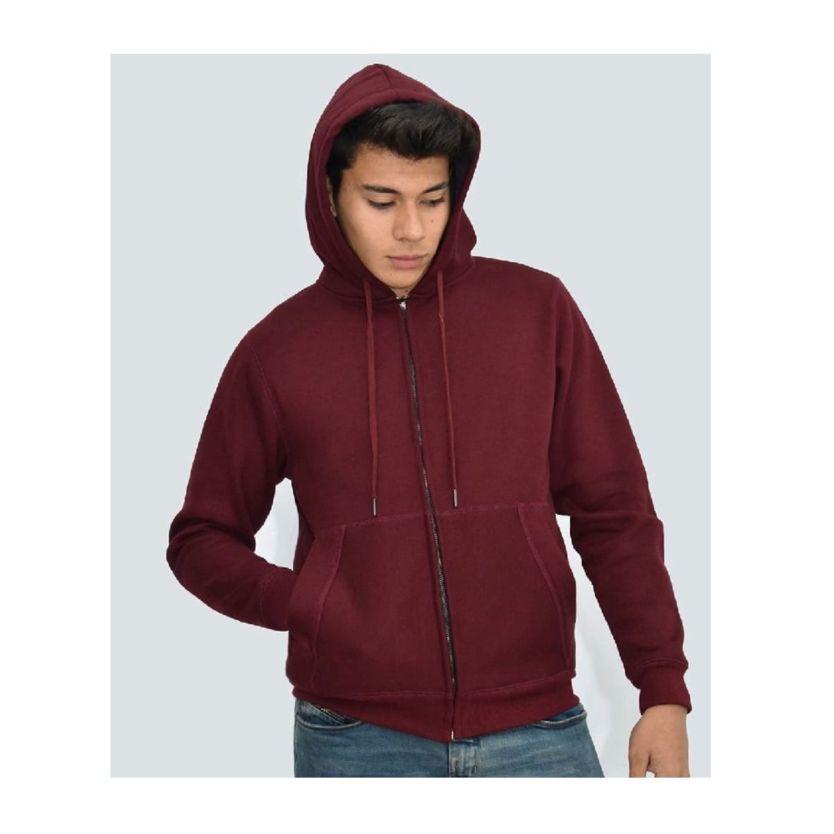 OTTOWARE - Polera con Cierre para Hombre Guinda