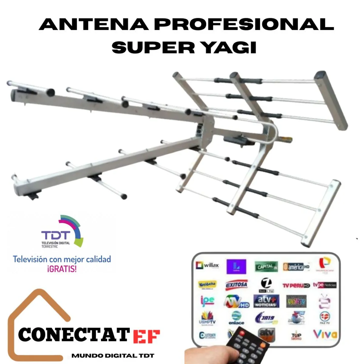 GENERICO - Antena De Tv Digital tdt Ahd-4500 Exteriores Full Hd