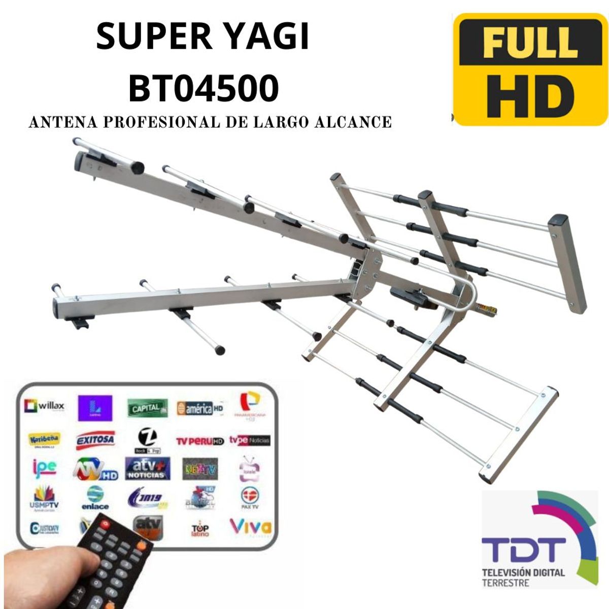 GENERICO - Antena De Tv Digital tdt Ahd-4500 Exteriores Full Hd