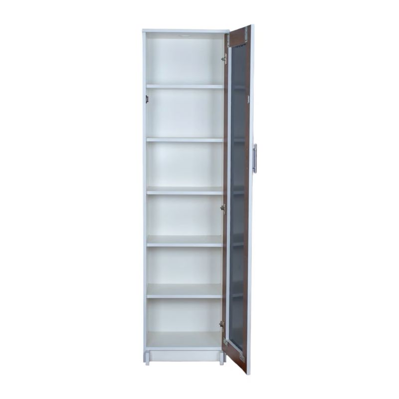 MUEBLES MACRUMO - Zapatera con espejo de 48cm - Color Cedro - Armado