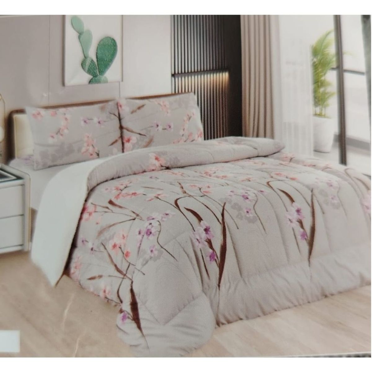 CASATEX - EDREDÓN CASATEX ALGODÓN CON SHERPA EN 2 PLAZAS