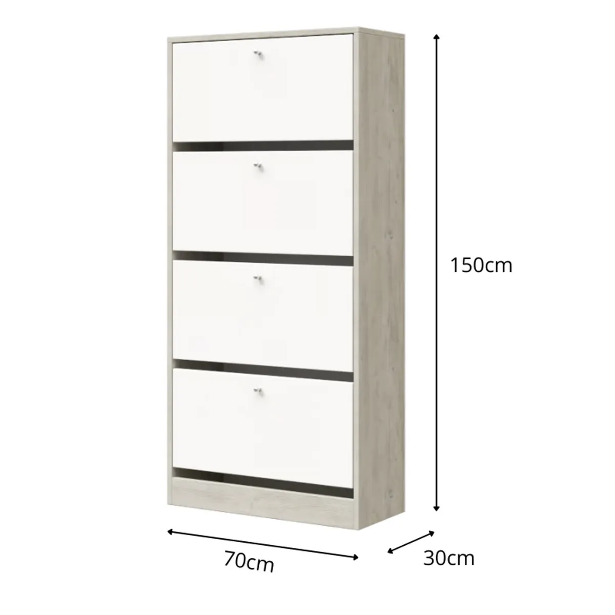 MUEBLES MACRUMO - Zapatera de 4 divisiones con puertas abatibles - Chantilli - Armado