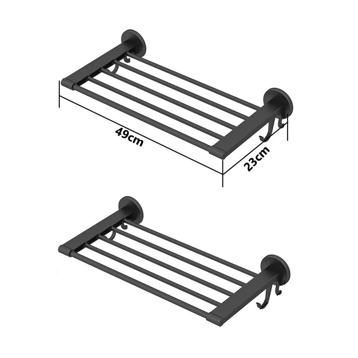 GENERICO - Pack x2 Toallero de acero inoxidable barra de toalla NEGRO