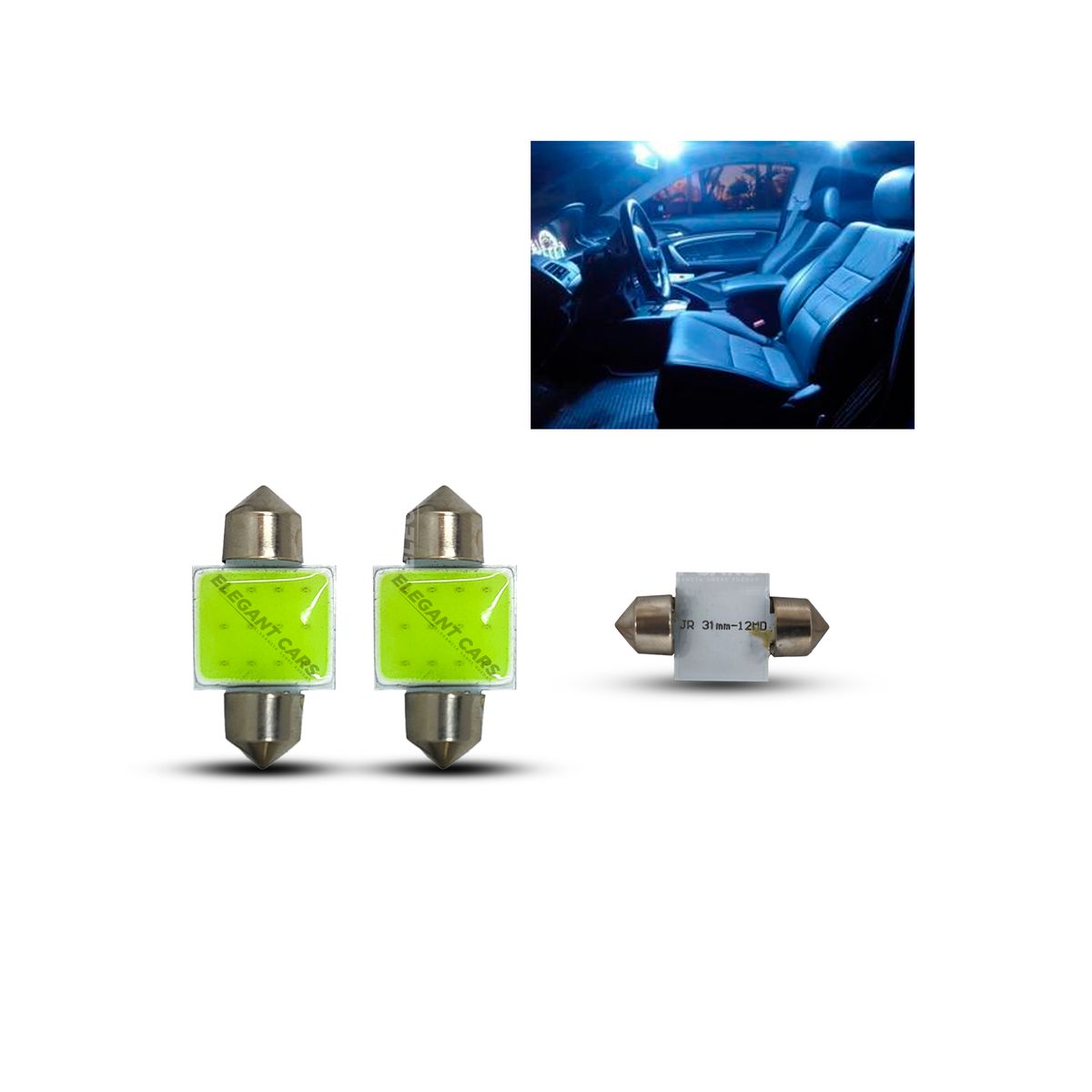 GENERICO - Par Luces Led De Salon Auto Azul Cielo Elegante