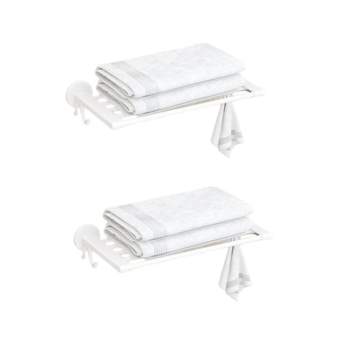 GENERICO - Pack x2 Toallero de acero inoxidable barra de toalla BLANCO