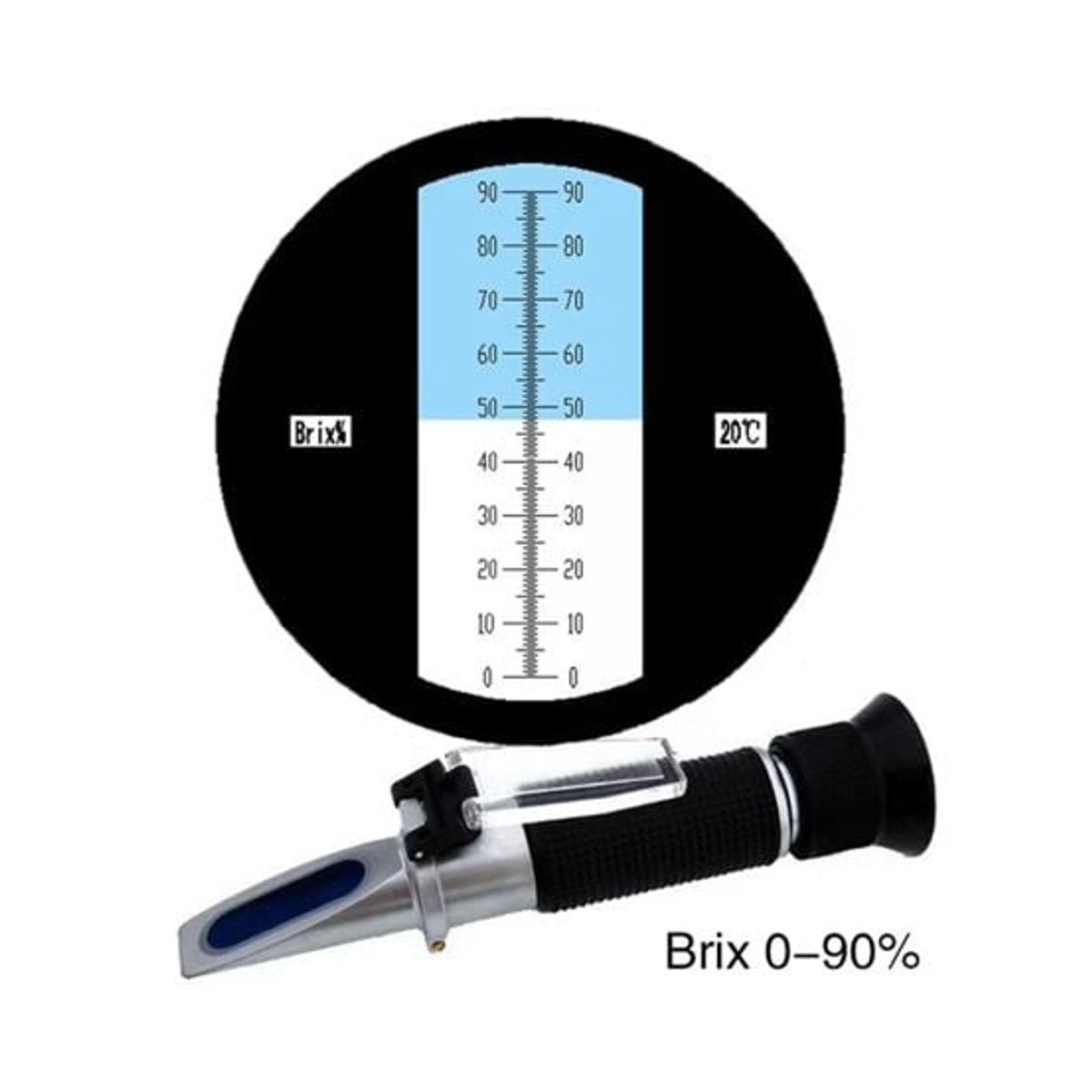 GENERICO - Refractómetro 0 a 90 Brix Azucar Miel Mermelada