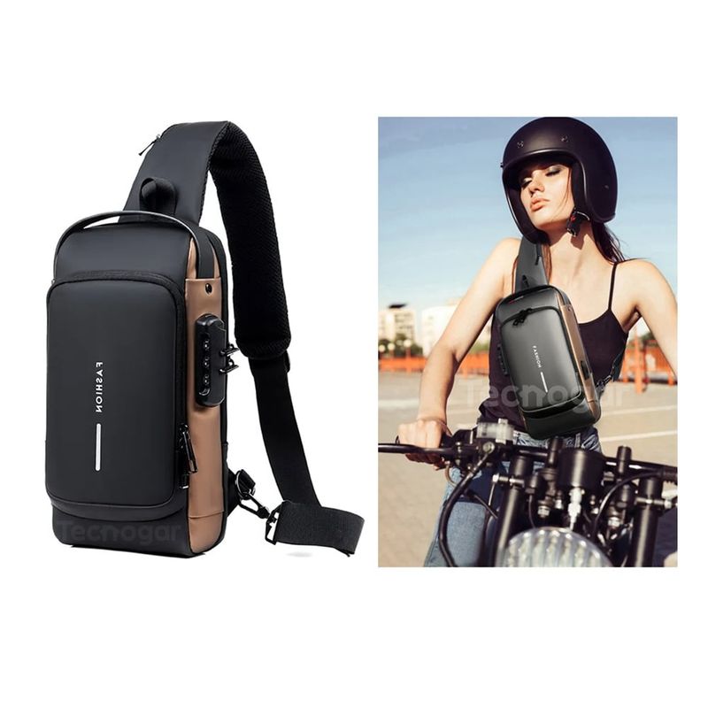 GENERICO - Canguro Riñonera Bolso de Pecho Antirrobo Fardo Impermeable con Clave