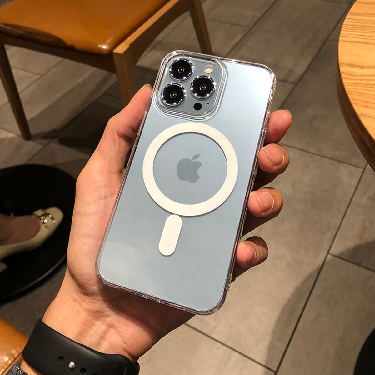 CLEAR - Funda Clear Case con MagSafe iPhone 13 PRO MAX + Mica de Vidrio
