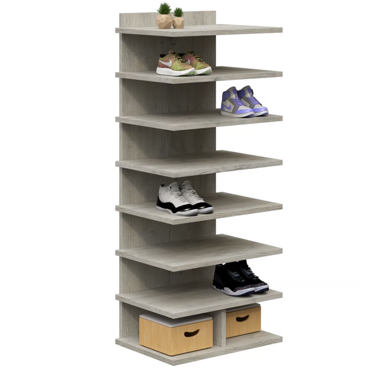 MUEBLES MACRUMO - Zapatera moderna vertical 50cm- color Chantillí