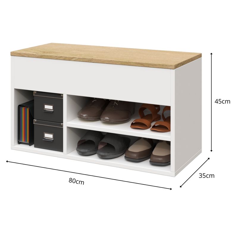 MUEBLES MACRUMO - Zapatera multiuso modelo Baúl - Blanco - Armado