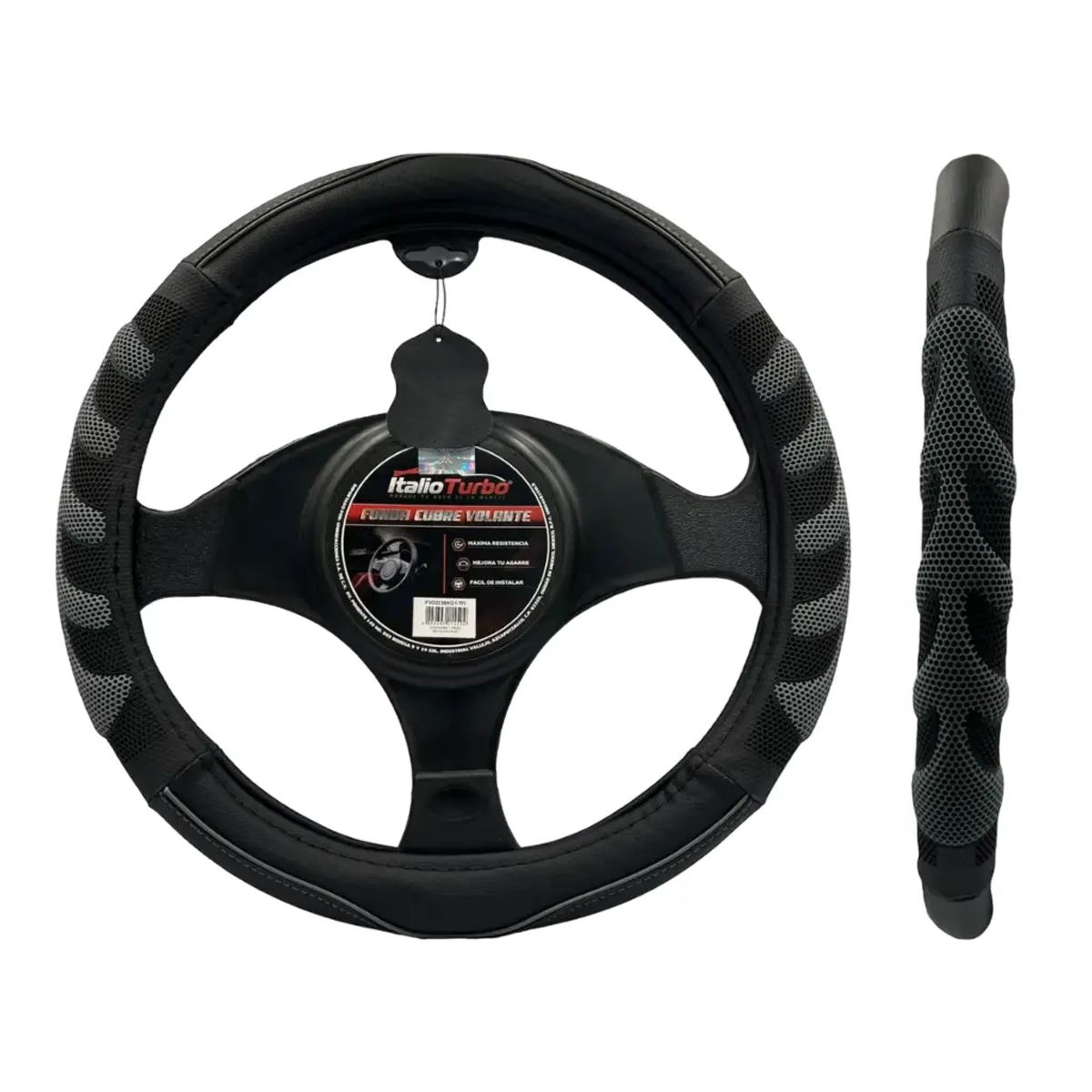 GENERICO - Funda cubrevolante premium con detalle y textura en gris