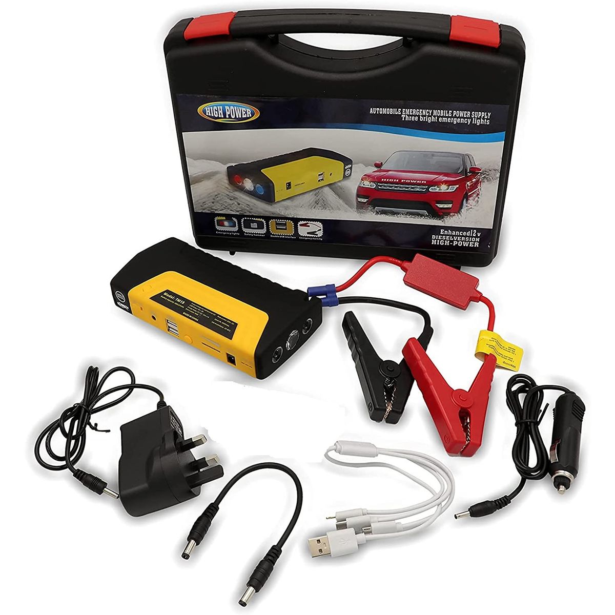 GENERICO - Arrancador de Bateria de Auto Portatil USB Recargable